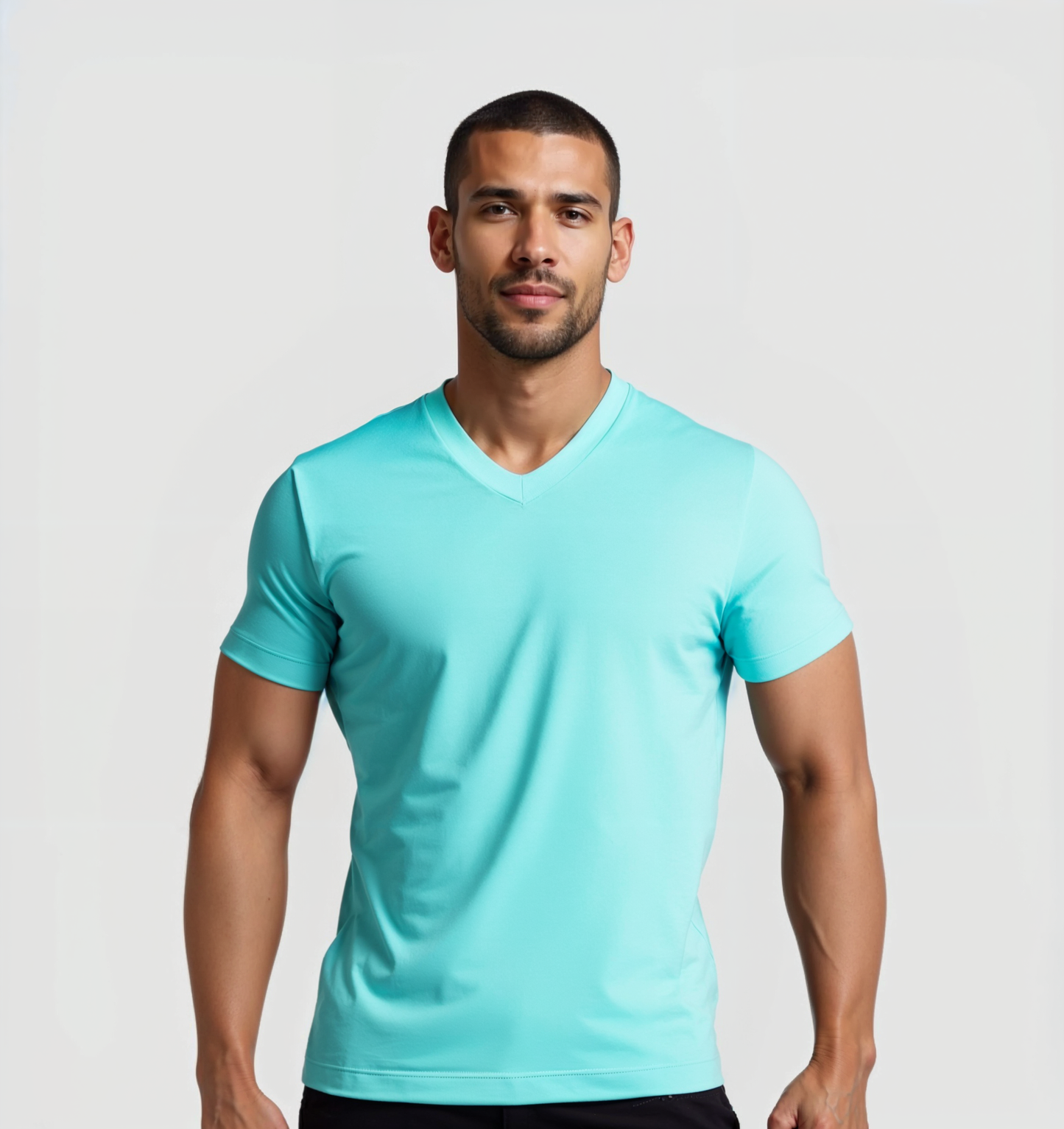 2er-Pack V-Ausschnitt-Shirts - Türkis