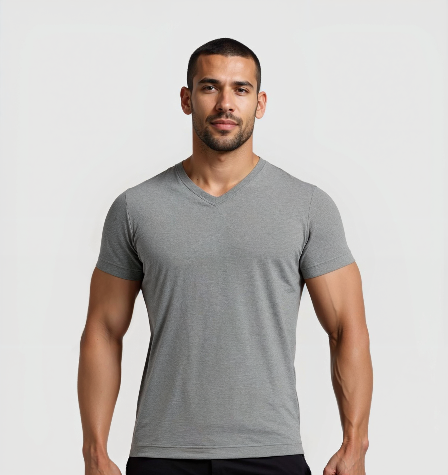 2er-Pack V-Ausschnitt-Shirts - Grau