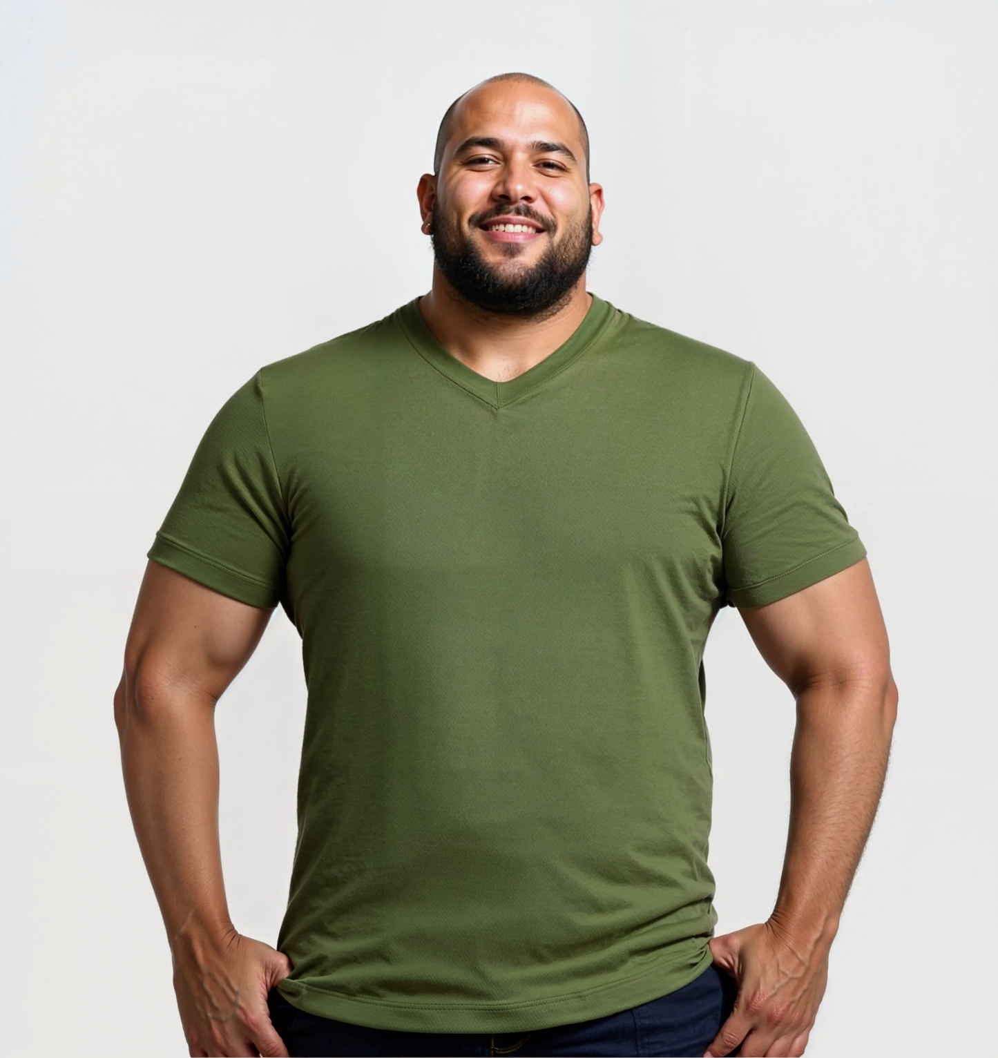 2er-Pack V-Ausschnitt-Shirts - Khaki
