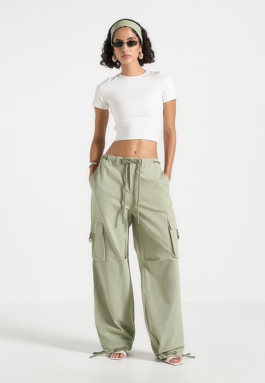 Ripstop Parachute Cargo Pants - Sage