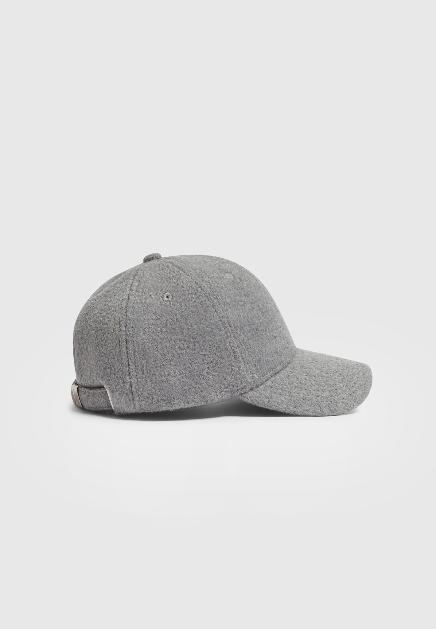 Textured Wool Blend Cap - Light Grey