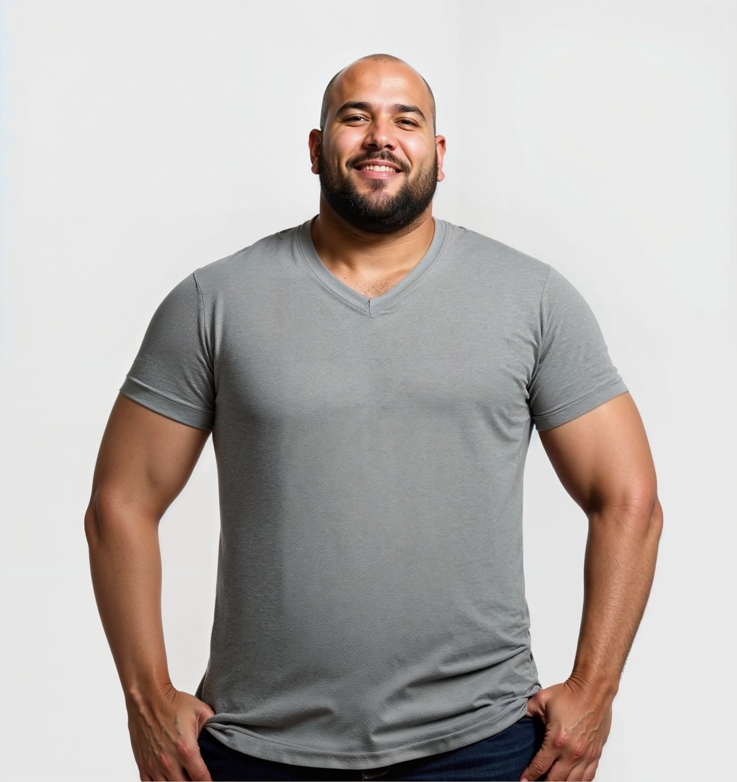 2er-Pack V-Ausschnitt-Shirts - Grau