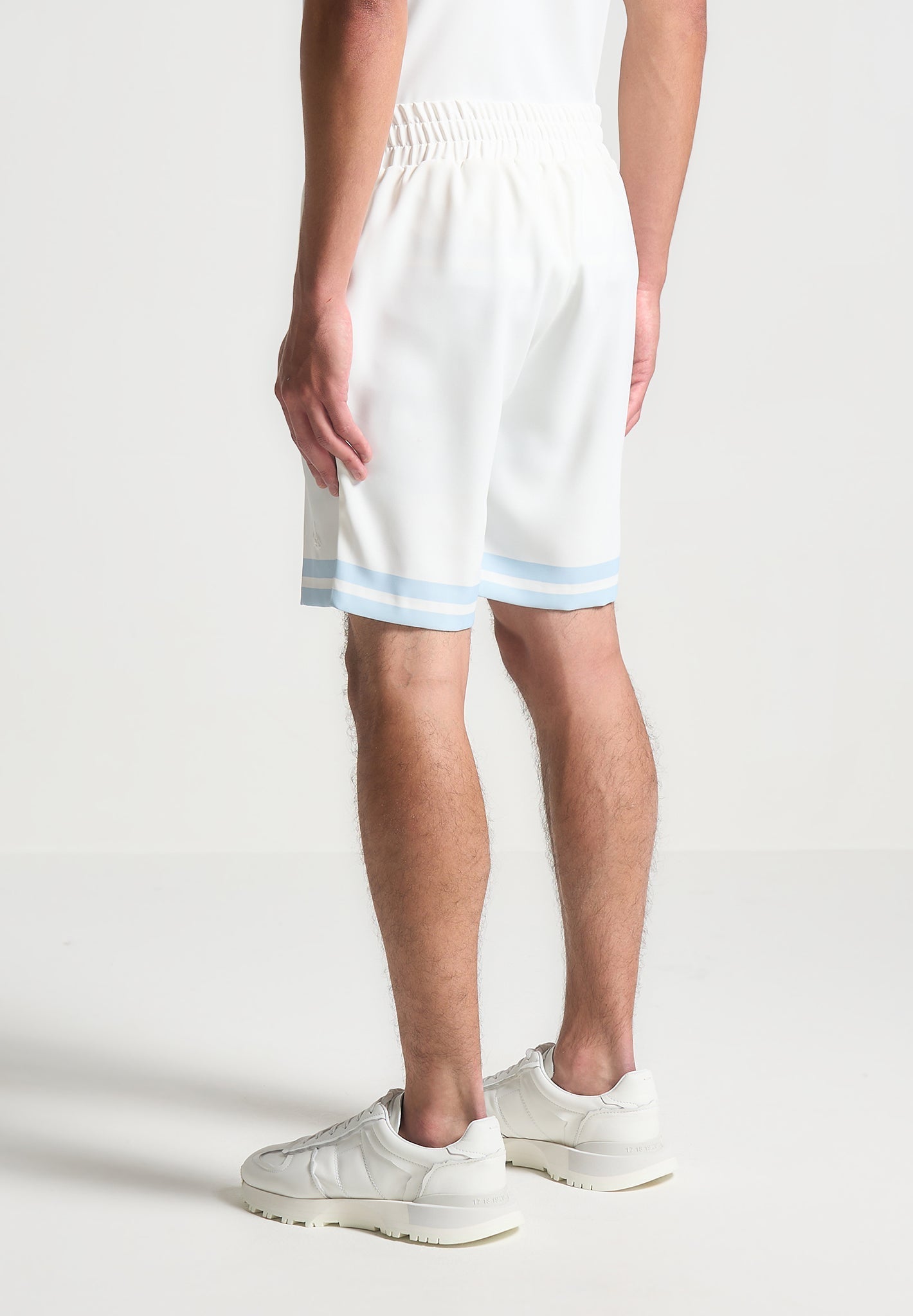 Floral Border Shorts - Blue