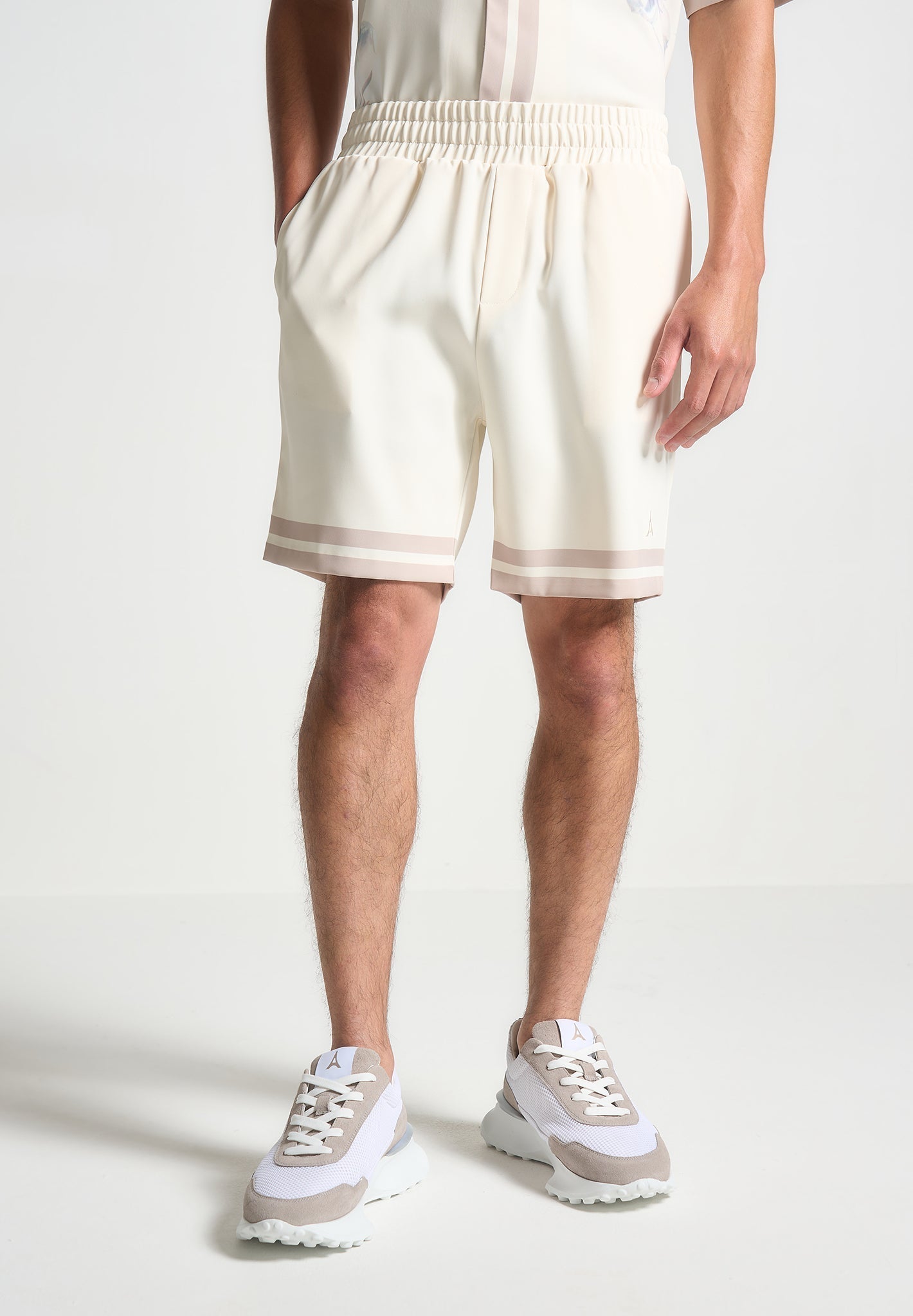 Floral Border Shorts - Cream