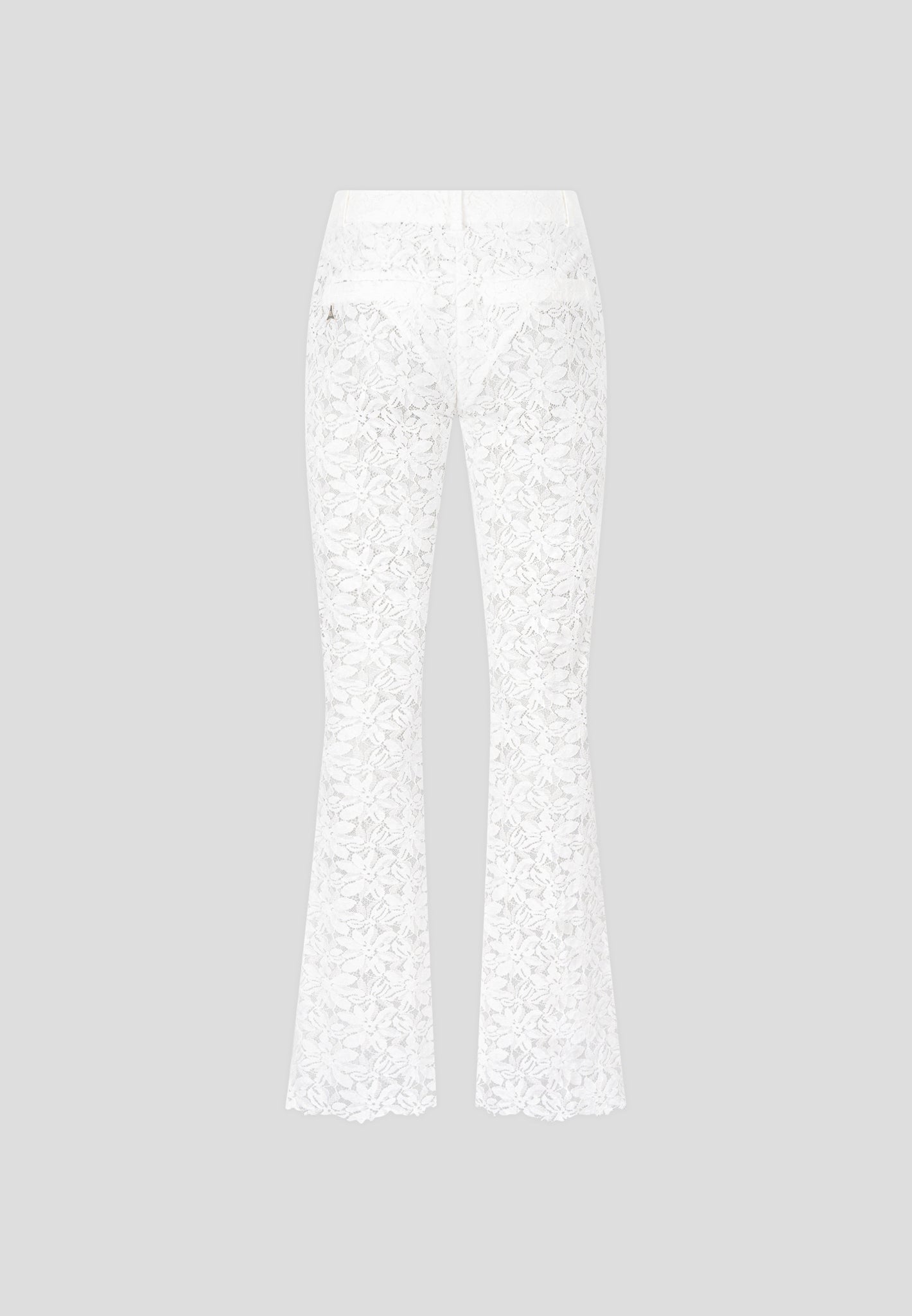 Lace Fit and Flare Trousers - White
