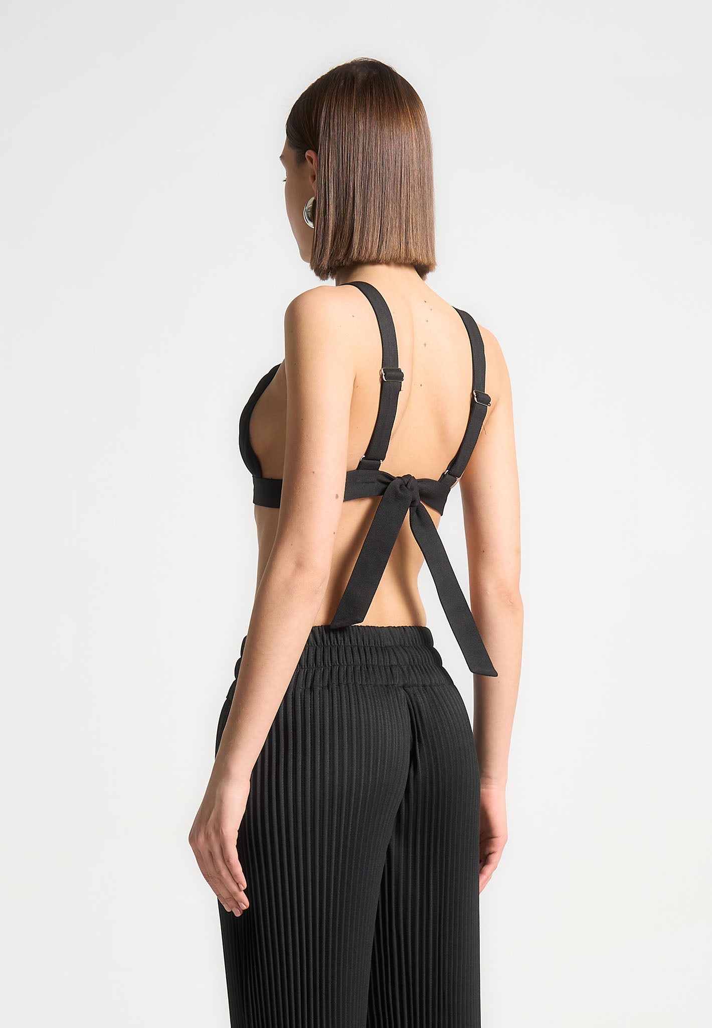 Pleated Eiffel Bralette - Black