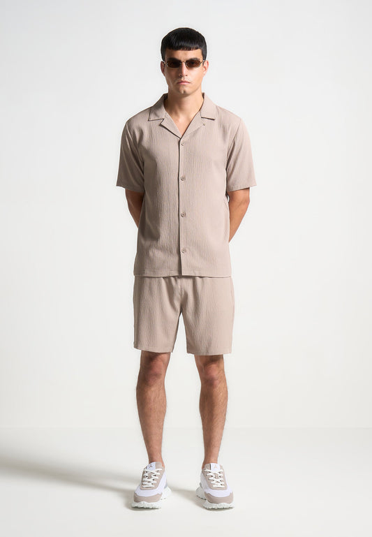 Seersucker Shorts - Taupe