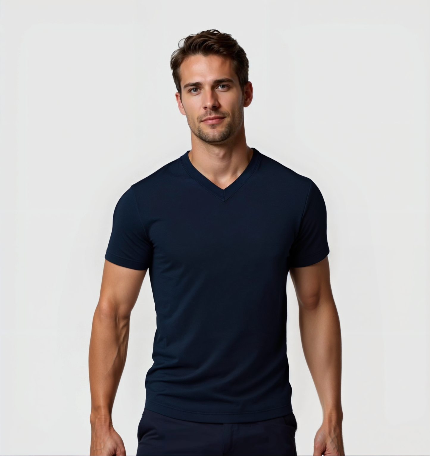 2er-Pack V-Ausschnitt-Shirts - Marineblau