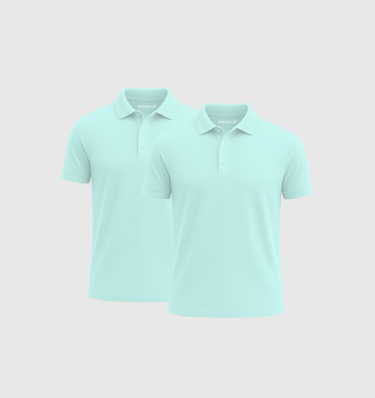 2er-Pack Poloshirts - Türkis