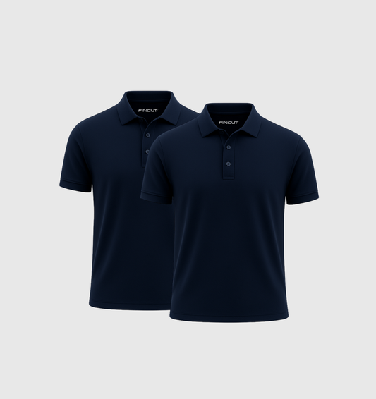 2er-Pack Poloshirts - Marineblau