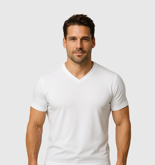 2er-Pack V-Ausschnitt-Shirts – Weiß
