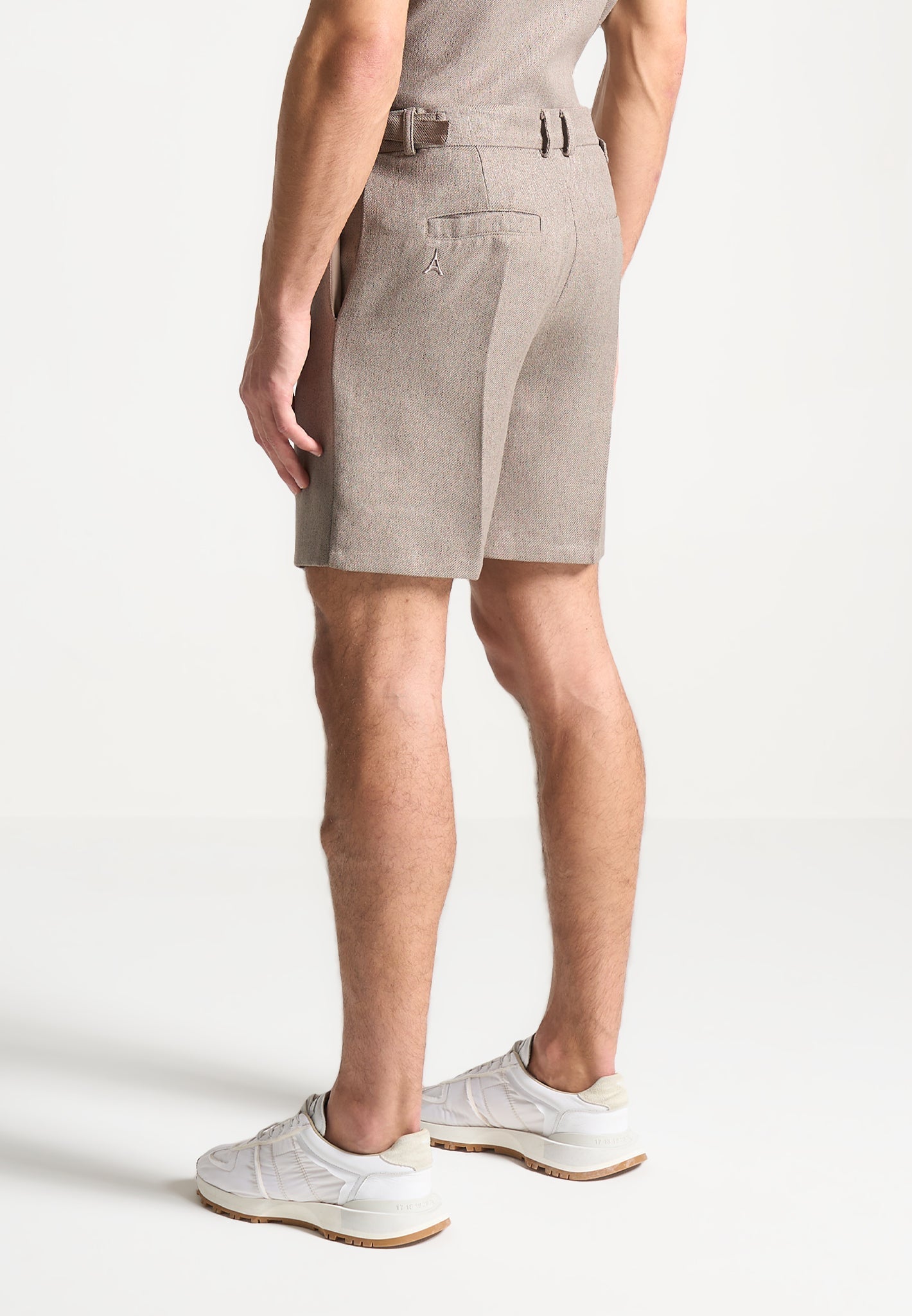 Textured Tailored Shorts - Taupe